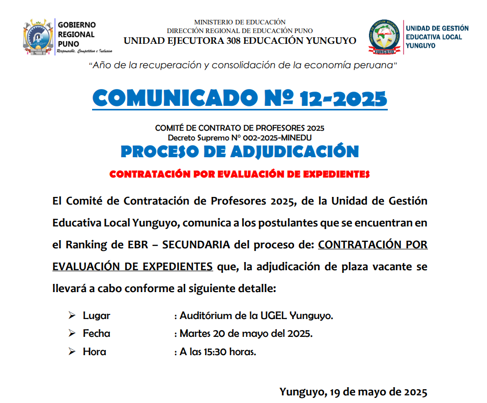 Imagen Comunicado